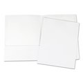 Universal Laminated Two-Pocket Portfolios, Cardboard Paper, White, 11x8.5, PK25 UNV56417